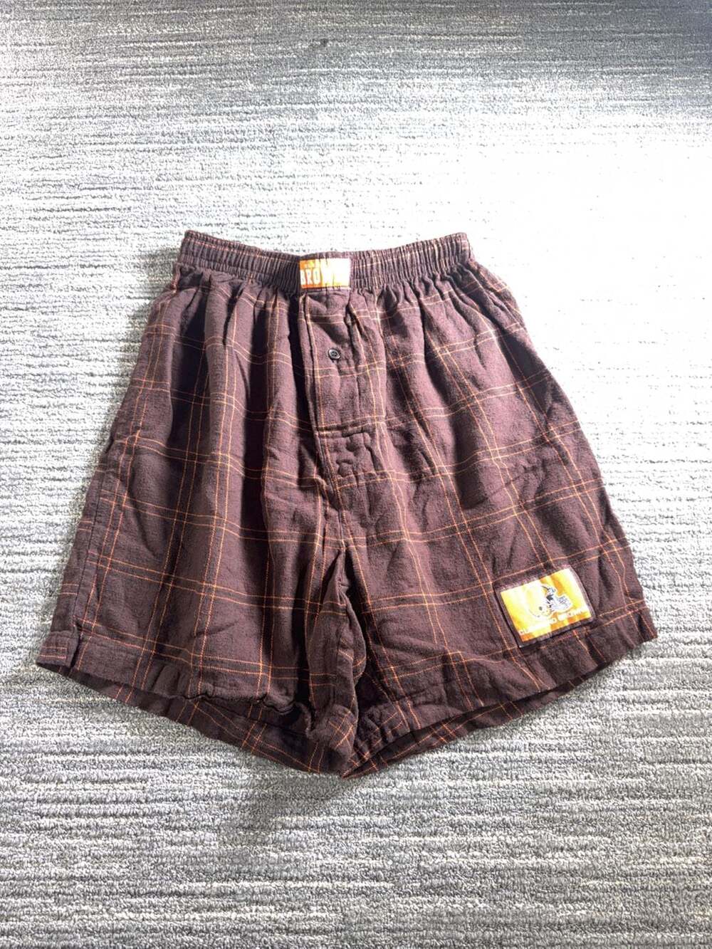 Cleveland Browns NFL Plaid Flannel Boxer Shorts Size Small